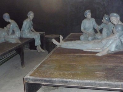 Depiction of the women's ward at the Hanoi Hilton.