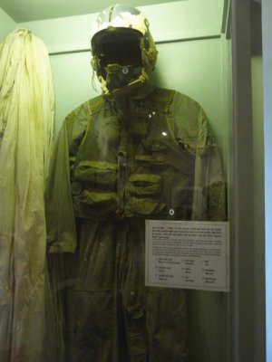 This is the flight suit that John McCain wore when he was shot down over Hanoi in 1967. He was released in 1973.