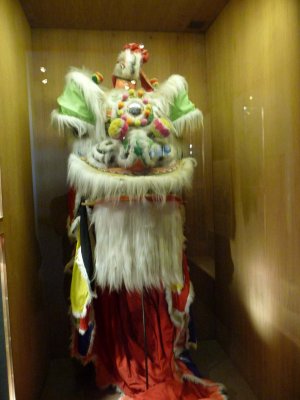 This unusual ethnic costume on display was probably used for some kind of ritual.