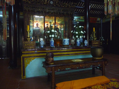 Buddhist alter inside of the sanctuary.