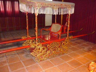 The monarch was transported around the Imperial City in this royal rickshaw.