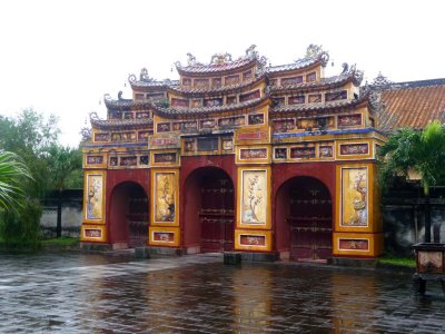 Another gate at Hung Mieu with very elaborate designs on its faade.