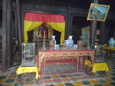 Some of Tu Duc's personal possessions on display inside the Hoa Khiem Palace.
