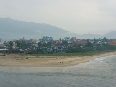 Views of houses and the bay as we approached Danang.