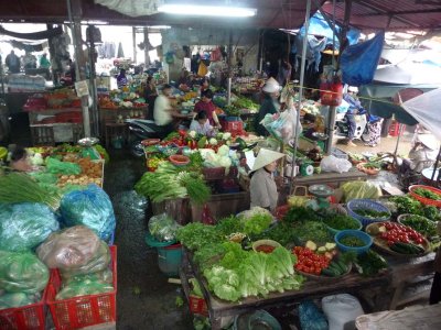 The fruit and vegetable market was very extensive.