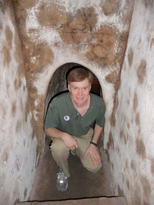 Here I am in a tunnel entrance.  I went in about 50 feet and got a serious case of claustrophobia!
