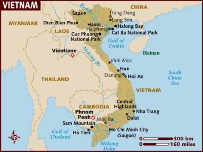 Map of Vietnam.