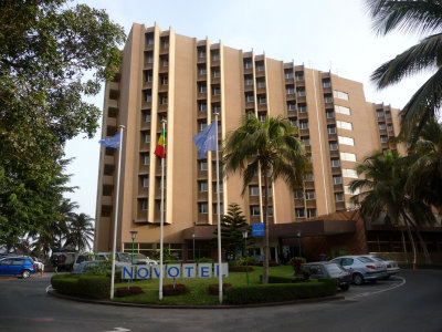 Exterior of the 4-star Novotel Hotel where I stayed in Dakar.  It is convenient and centrally located.