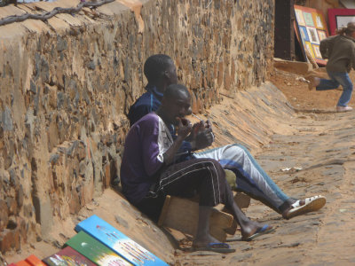 These two men were hoping to sell some of their paintings.