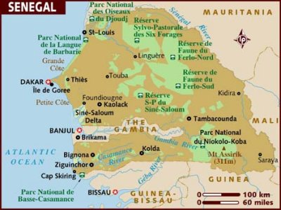Map of Senegal.