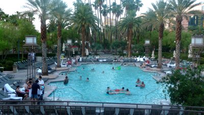 The swimming pool at the MGM Grand hotel.