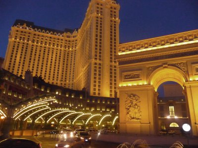 View of l'Arc de Triomphe with Ballys Casino Resort next door.