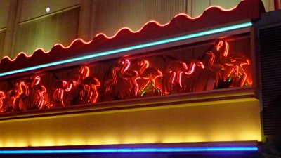 Neon flamingos at the Flamingo Hotel & Casino in Las Vegas.
