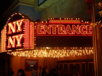 Glitzy entrance to New York, New York.