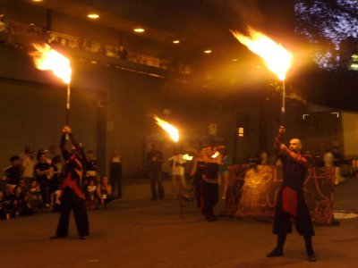 There were other exhibitions going on at the jazz fest such as this fire show.