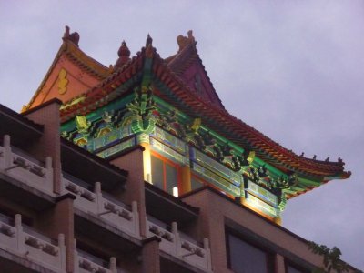 We were walking by the periphery of Chinatown.  I spotted this colorful example of Chinese architecture.