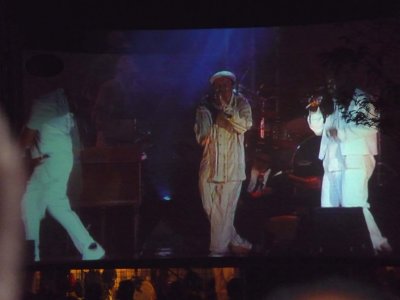 Three of the Reggae performers were onstage at the same time.