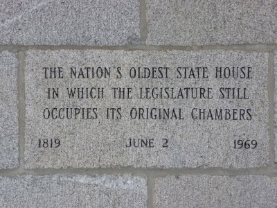 On this plaque, it says that Concord's State House is the oldest in the nation where it is still occupied by the Legislature.