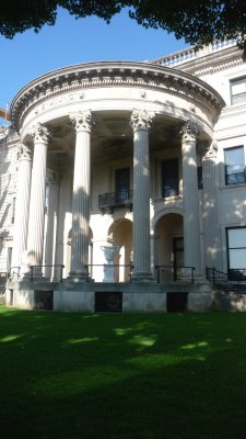 Close-up of the classical-style portico.