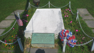 Close-up of Quentins gravestone.  The actual grave was moved to the Normandy American Cemetery in France in 1955.