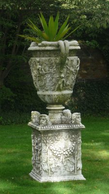 One of several beautiful planters on pedestals at Kykuit.