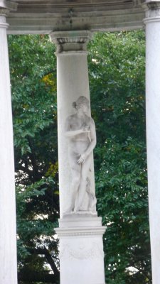 Close-up of the Venus sculpture.  Junior liked classical art; hence, the classical origins of the house and garden design.
