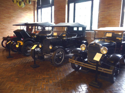 Some early Model A and Model T Fords used by the Rockefellers and stored in the Coach Barn.