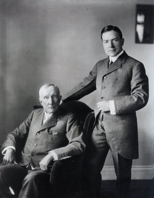 John D. Rockefeller (Senior) and John D. Rockefeller (Junior), about 1920.