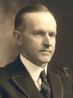 Photo of Calvin Coolidge.  He was a shy and taciturn man.