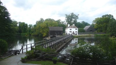 Bridge leading to the gristmill and wharf of Philipsburg Manor.