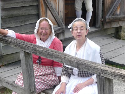These friendly ladies bode us farewell as we left Philipsburg Manor.