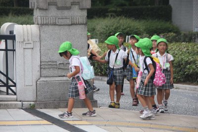 These adorable Japanese school girls were on an outing at the Hiroshima Peace Memorial Park.