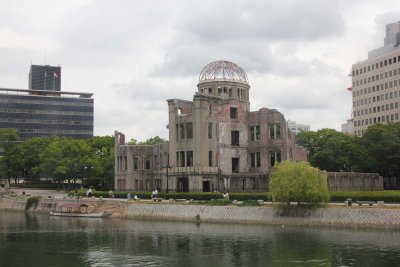 The A-bomb Dome in the background.