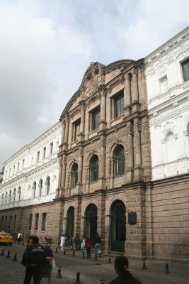 Faade of Cultural Centre of Quito, which is dedicated to colonial art and history.