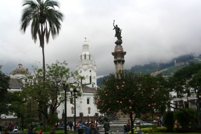 This bronze and marble liberty monument was installed in 1908.  It represents Ecuador's independence from Spain.