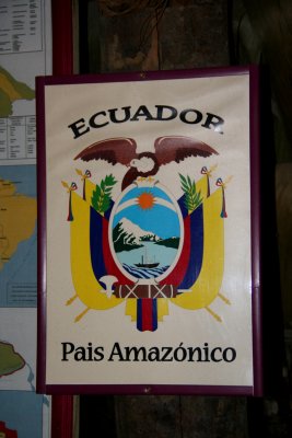 A sign stating that Ecuador is an Amazonian country.