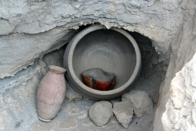 People were buried in a fetal position in pots like this.