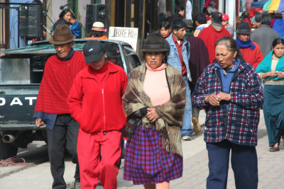 Some of the local people walking through the market.