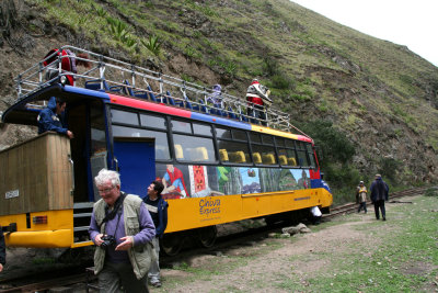 The train made a photo stop in the valley below Devil's Nose.
