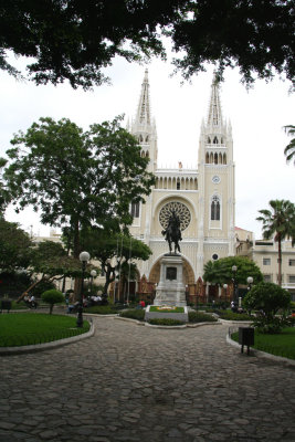 View of Park Seminario, also known as Simon Bolivar Park and Iguana Park. It is the oldest park in Guayaquil (1895).