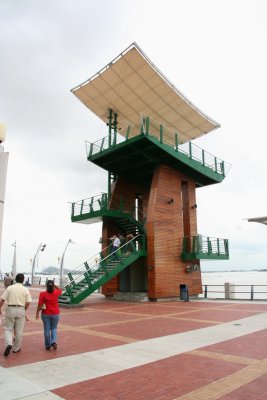 An observation tower on the boardwalk.