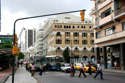 View of a Malecn Simon Bolivar street scene in Guayaquil.