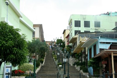 Steps that lead up Santana Hill.  Formerly, it was a slum, but it is now being renovated