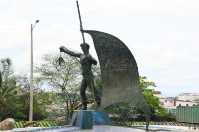 Sculpture of a fisherman in Guayaquil.  Too bad the Guayas River is so polluted!