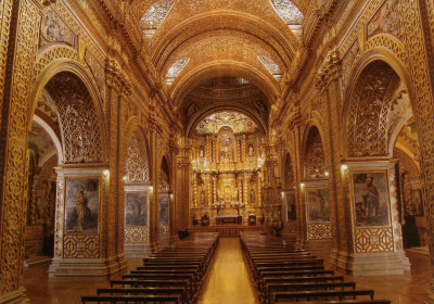 Interior of La Compaa Church (these interior photos were scanned from postcards since photos were forbidden).