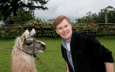Me posing with the llama.
