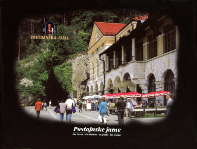 Entrance to the Postojna Caves (these photos are from postcards since I was not allowed to take photos inside the cave).