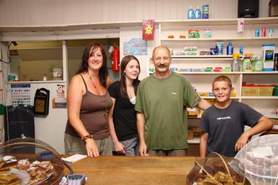 Huia Store, from left:Mandy, Grace, David & Oliver