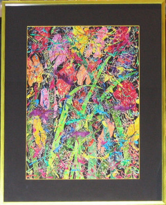 Tropical flowers732H Slaubaugh Sale 250 Rent 7.50 19x25 mixed media.jpg