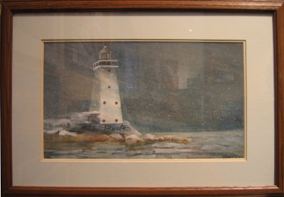 Ludington Lighthouse 416G Kravetz Sale 225.00 Rent 7.50  12 x 18 Water Color.jpg